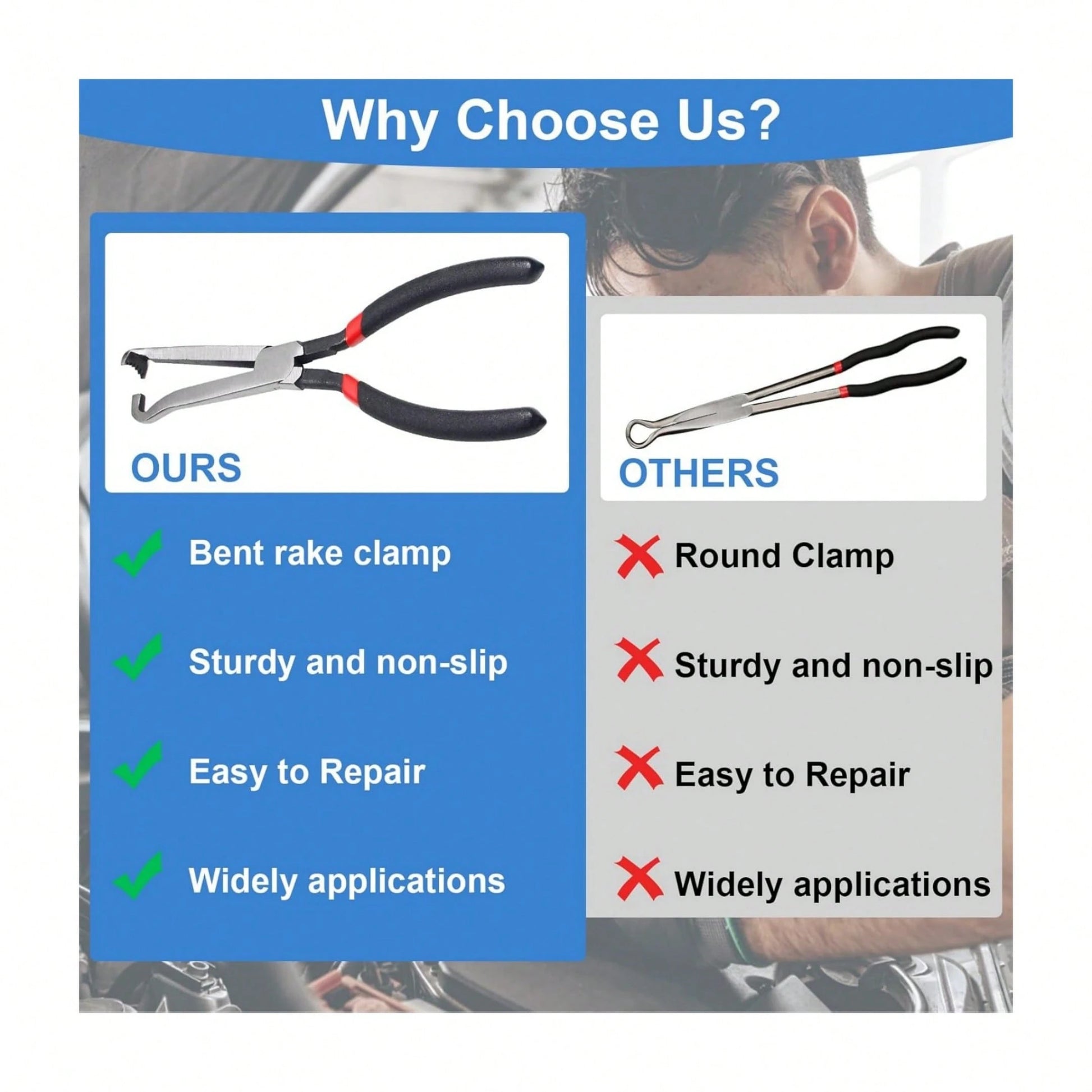 Upgraded 37960 Electrical Disconnect Pliers, 8in Automotive Tools Electrical Connector Pliers, Automotive Electrical Plug Connector Disconnect Tools For Push Tab Style Plugs