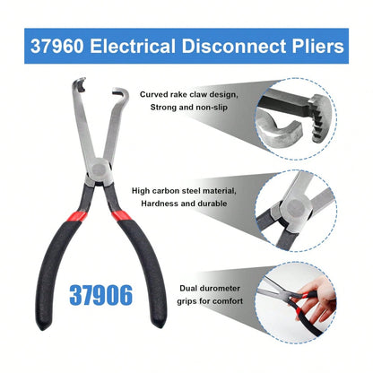 Upgraded 37960 Electrical Disconnect Pliers, 8in Automotive Tools Electrical Connector Pliers, Automotive Electrical Plug Connector Disconnect Tools For Push Tab Style Plugs