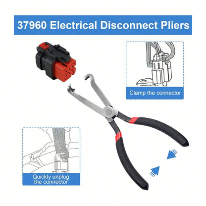 Upgraded 37960 Electrical Disconnect Pliers, 8in Automotive Tools Electrical Connector Pliers, Automotive Electrical Plug Connector Disconnect Tools For Push Tab Style Plugs