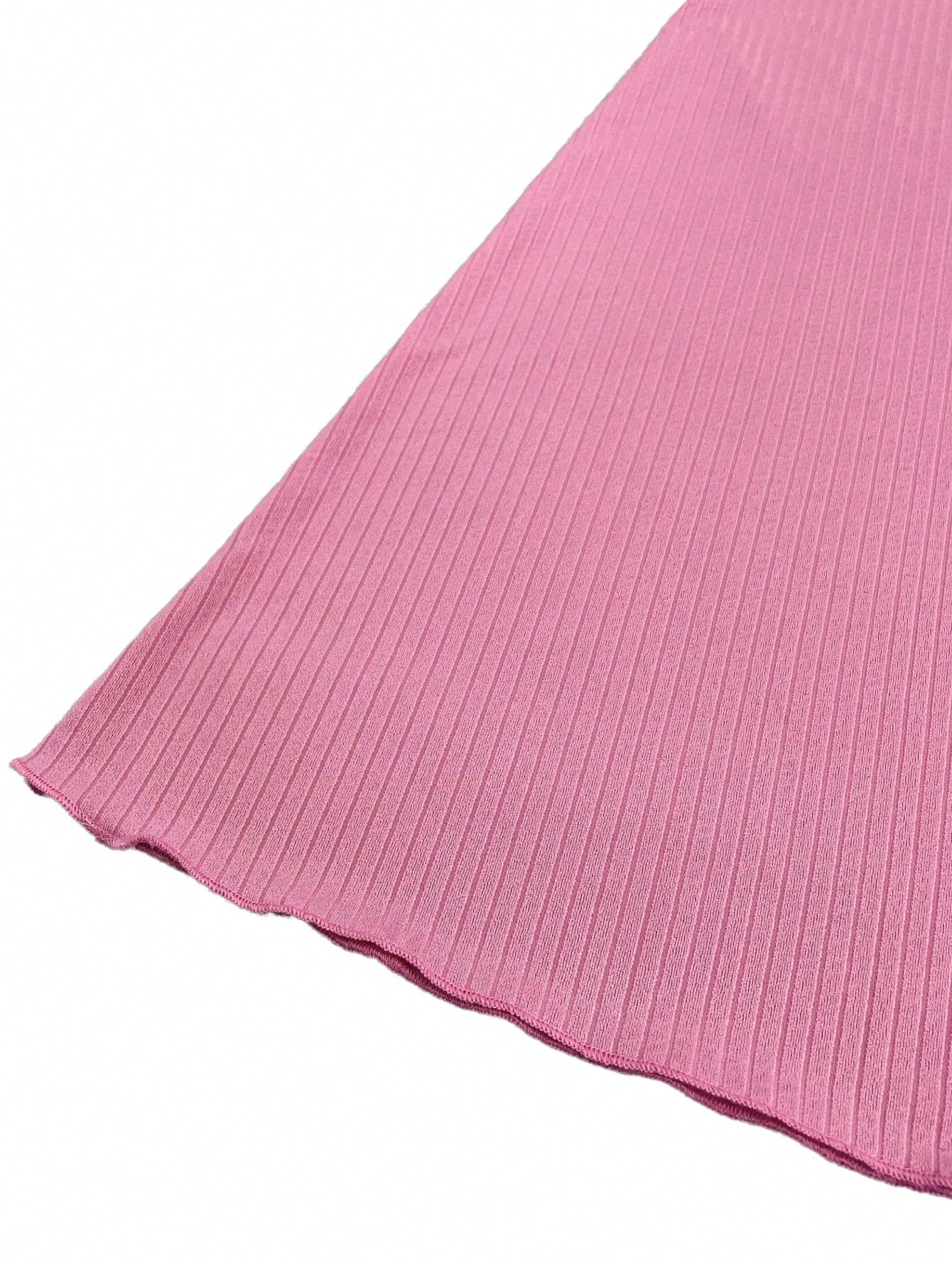 UREREM 210g Soft Solid Color Square Neck Ribbed Knit Side Drawstring Bodycon Long Sleeve Dress Pink Spring Elegant