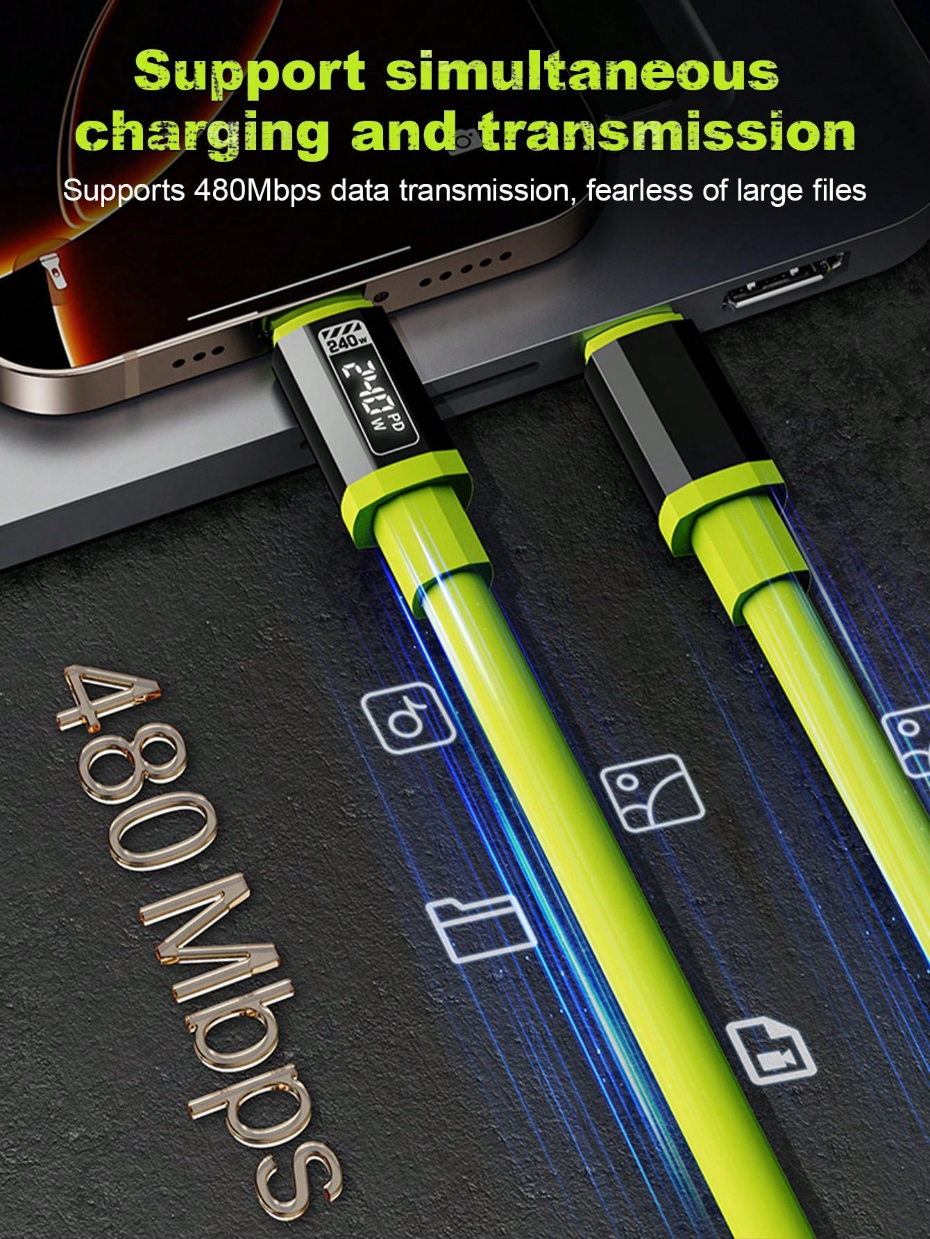 USB-C To Type-C Fast Charging Cable, Apple Charging Cable, Support Data Transfer, TPE Charging Cable, Compatible With Android/Type-C USB Devices, Portable Charger, Charging Cable Compatible With Iphon