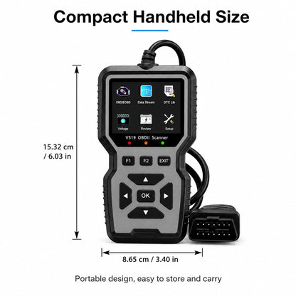 V519 OBD2 Scanner Engine Fault Code Reader Battery Voltage Tester Auto Diagnostic Tool