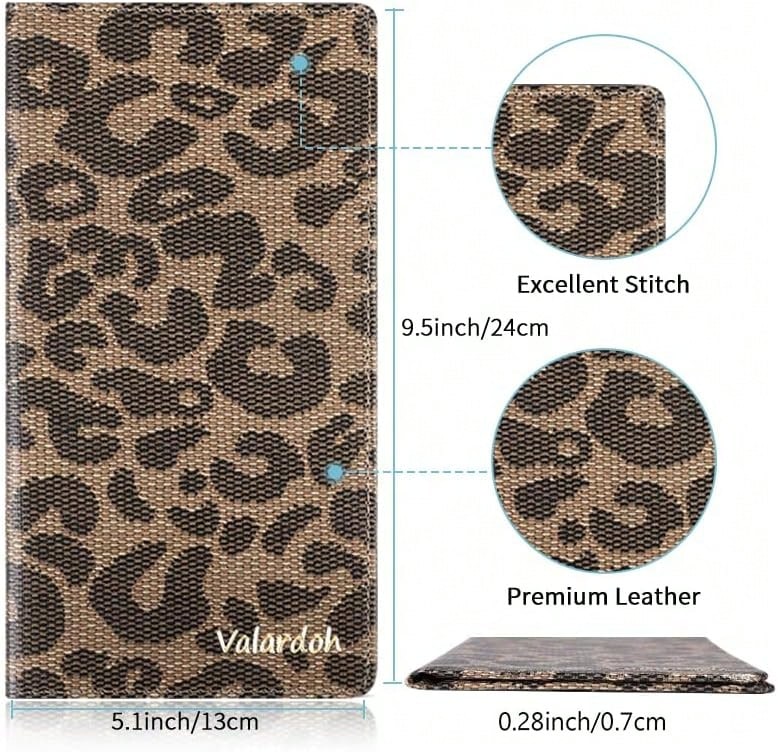 Valardoh Premium Car Registration And Insurance Card Holder, Car Document Holder For Cards, Driver License &Amp; Other Essential Documents (Large, Leopard)
