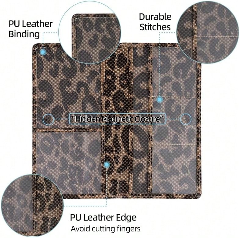 Valardoh Premium Car Registration And Insurance Card Holder, Car Document Holder For Cards, Driver License &Amp; Other Essential Documents (Large, Leopard)
