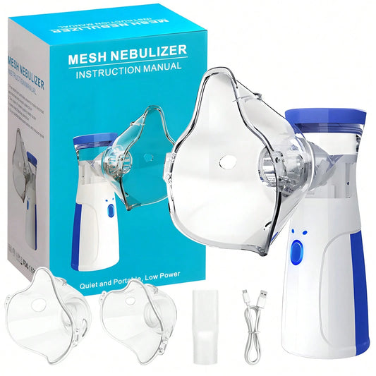 VCBB Portable Nebulizer For Adults And Kids. Silent Mesh Inhaler, Powered By Dry‑Cell Batteries And USB‑C. It Helps Relieve Symptoms Associated With Asthma, Colds And Chronic Obstructive Pulmonary Dis
