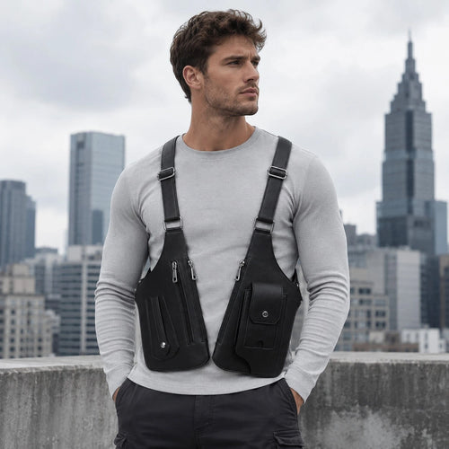 Vest Bag Tactical Chest Bag New Men's Retro Backpack Armpit Bag Multifunctional Single Shoulder Bag Outdoor Sports Men's Bag