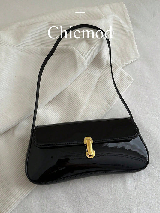 Vintage Faux Leather Flap Decor Shoulder Underarm Bag, Suitable For Dating, Outing, Gathering, Shopping, Wallet, Young Women, College Students, Beginners, White Collar. Perfect For Office, University