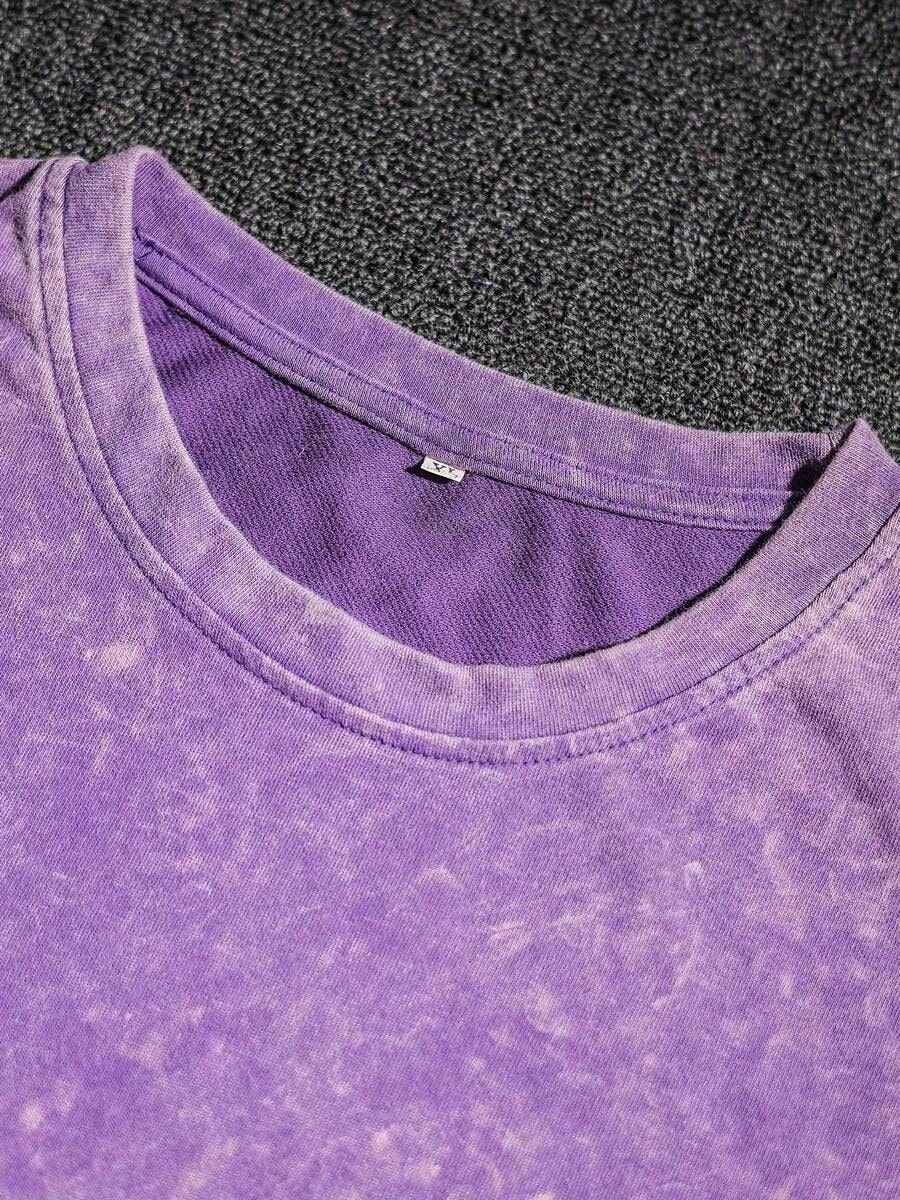 Vintage Washed Cotton Loose-Fit T-Hirt, Cute Face And Heart Print, Women's Casual Treet Tyle Hort-Leeve Top, Wrinkle-Resistant Washed Cotton T-Shir