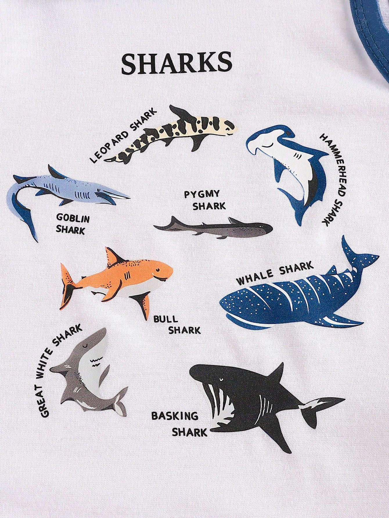 Vintaside Kids 4pcs Baby Boys' Funny Shark Print & Striped Sleeveless Romper, Spring/Summer Holiday