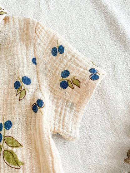 Vintaside Kids Baby Boy Summer Casual Cute Leaf Print Shirt And Shorts Set Vacation Holiday Beige