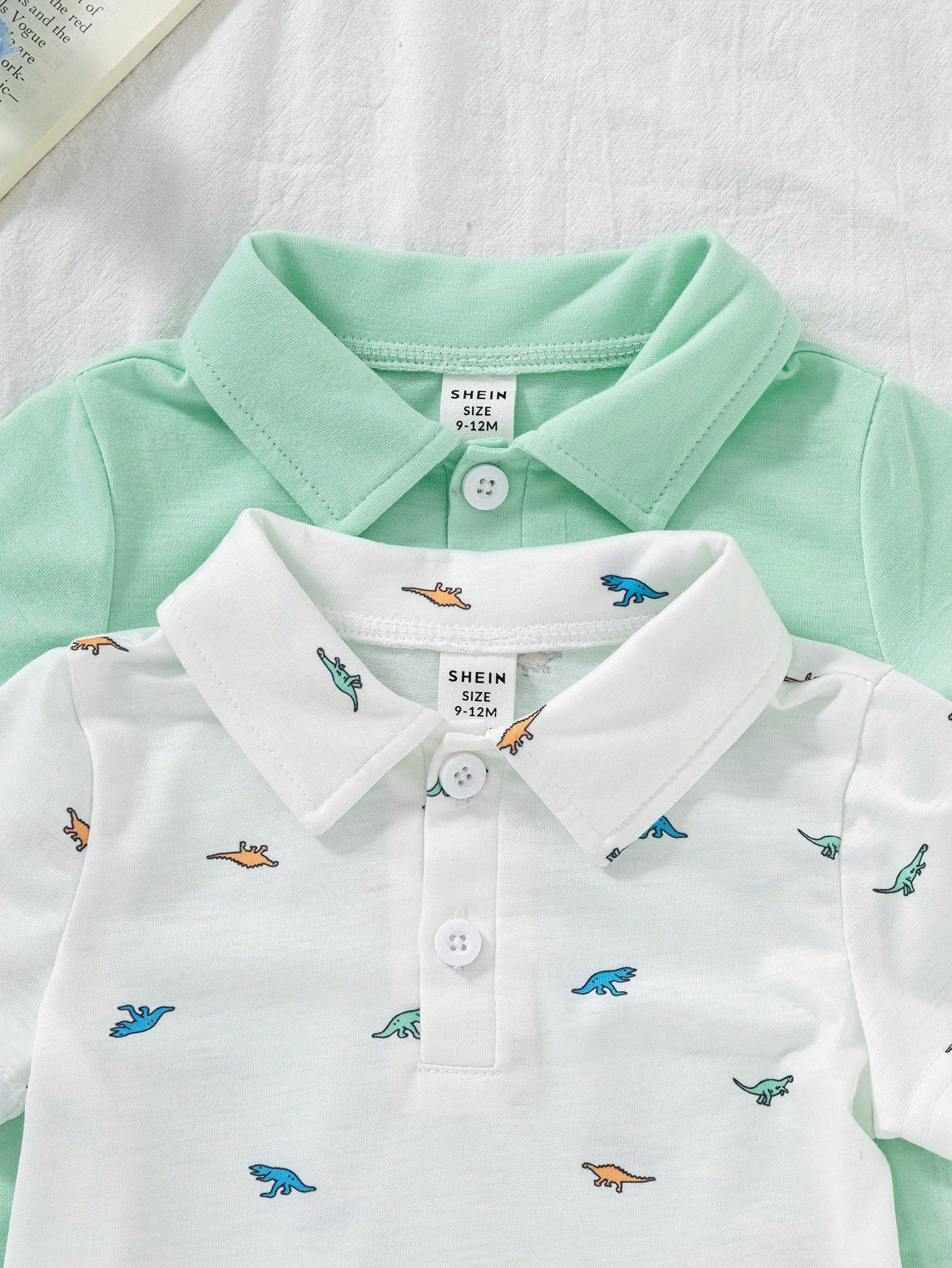 Vintaside Kids Baby Boys Summer Casual POLO Shirt 2pcs Sets,White Graphic Knitted Fabric,Back-To-School Carrer Day,Loose Striped Print Top For Party Wedding School
