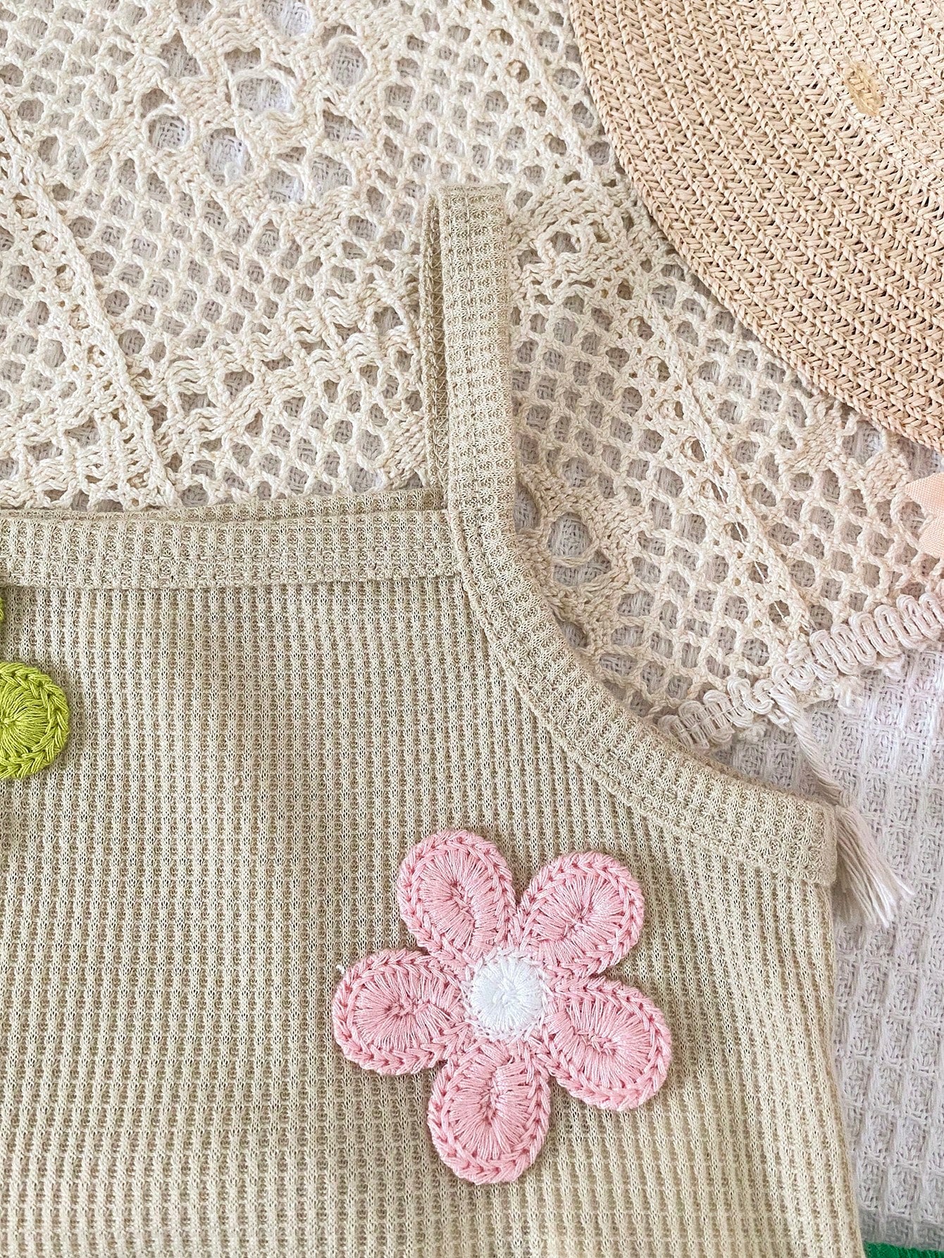 Vintaside Kids Baby Girl Floral Decor Camisole Top And Shorts Casual Daily Outfit