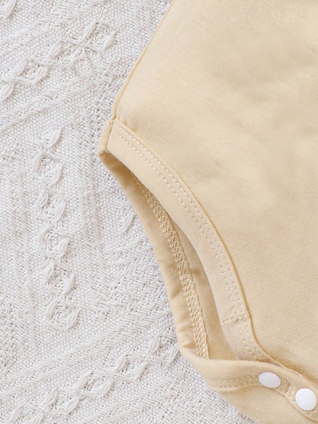 Vintaside Kids Newborn Baby Boy's Casual Modest Wearable Basic Bodysuit With Fun Letter Pattern Nursery Beige Summer
