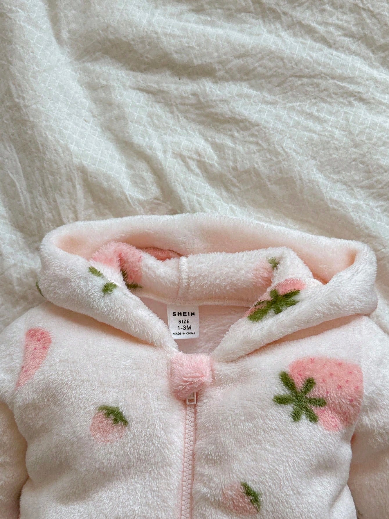 Vintaside Kids Newborn Simple Stylish Cute Pink Long Sleeve Hooded Fleece Jumpsuit Loungewear Autumn Cute Kawaii