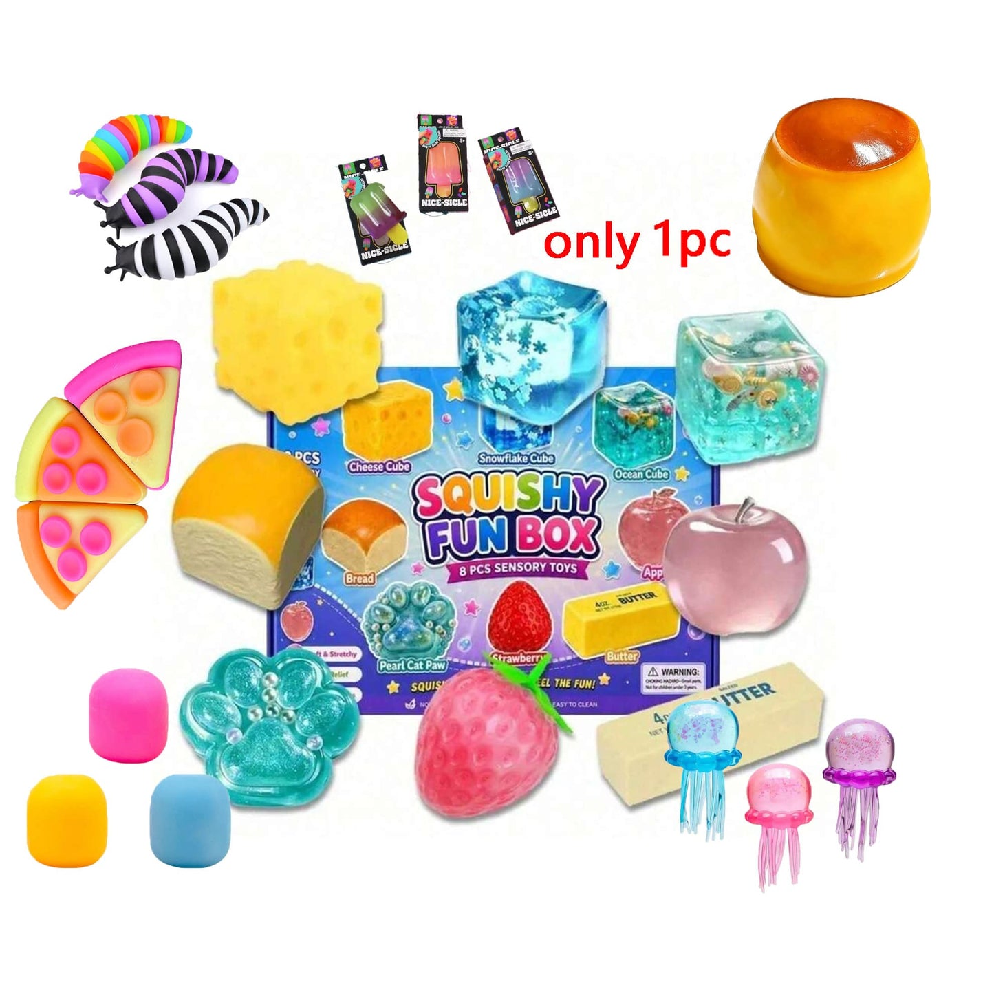 Viral Squishy Blind Box, Independent Odds For Each Draw, Sticky Skin Cute Mini Fidget Ornaments, Sensory Stress Relief Toys, Unisex Christmas Stocking Stuffers