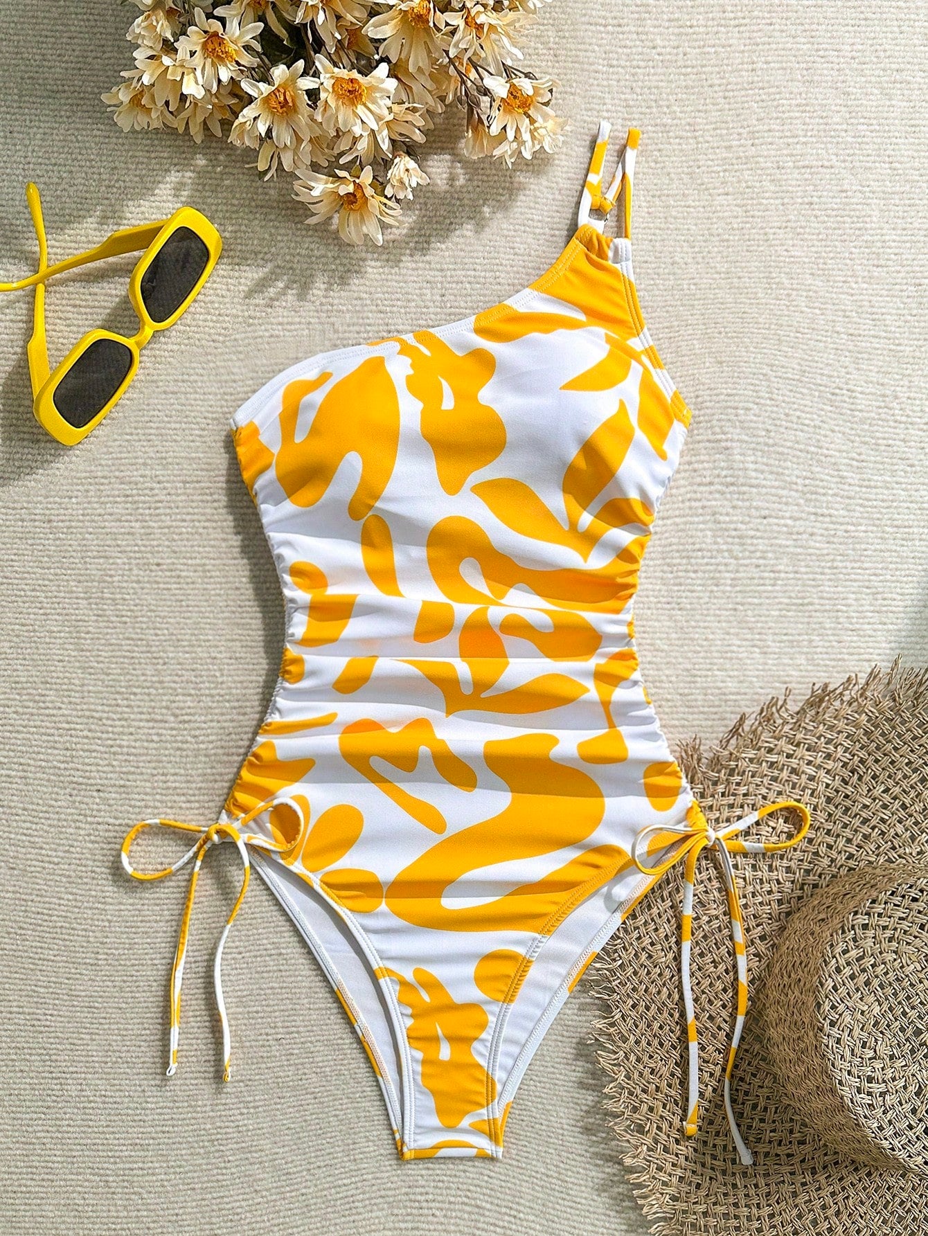 Vivid Eden Women's Leopard Print Sleeveless Fashion Monokini Swimsuit,For Beach Vacation Vacation White Summer Tropical Sexy