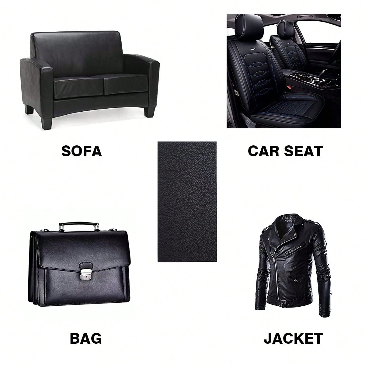 Vowcarol Leather Repair Kits For Couches And Cars, Leather Repair Patches Super-Thin Vinyl Repair Kit 2 PCS Black