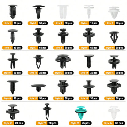 waywe GOOACC 845Pcs Car Push Retainer Clips Auto Fasteners Assortment 24 Most Popular Sizes Nylon Bumper Fender Rivets With 10 Cable Ties And Fasteners Remover For GM F-Series Luxury Japanese Vehicle