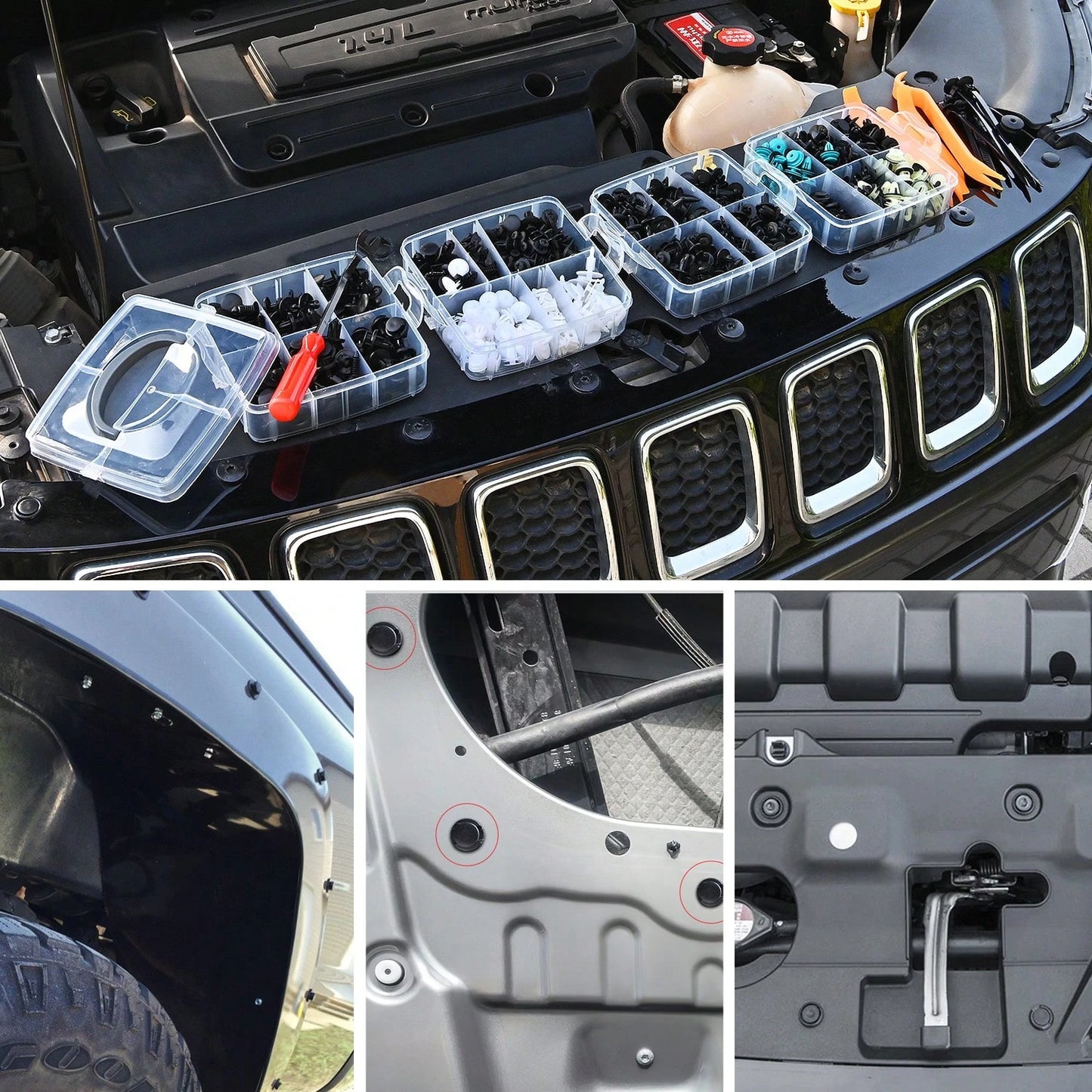 waywe GOOACC 845Pcs Car Push Retainer Clips Auto Fasteners Assortment 24 Most Popular Sizes Nylon Bumper Fender Rivets With 10 Cable Ties And Fasteners Remover For GM F-Series Luxury Japanese Vehicle