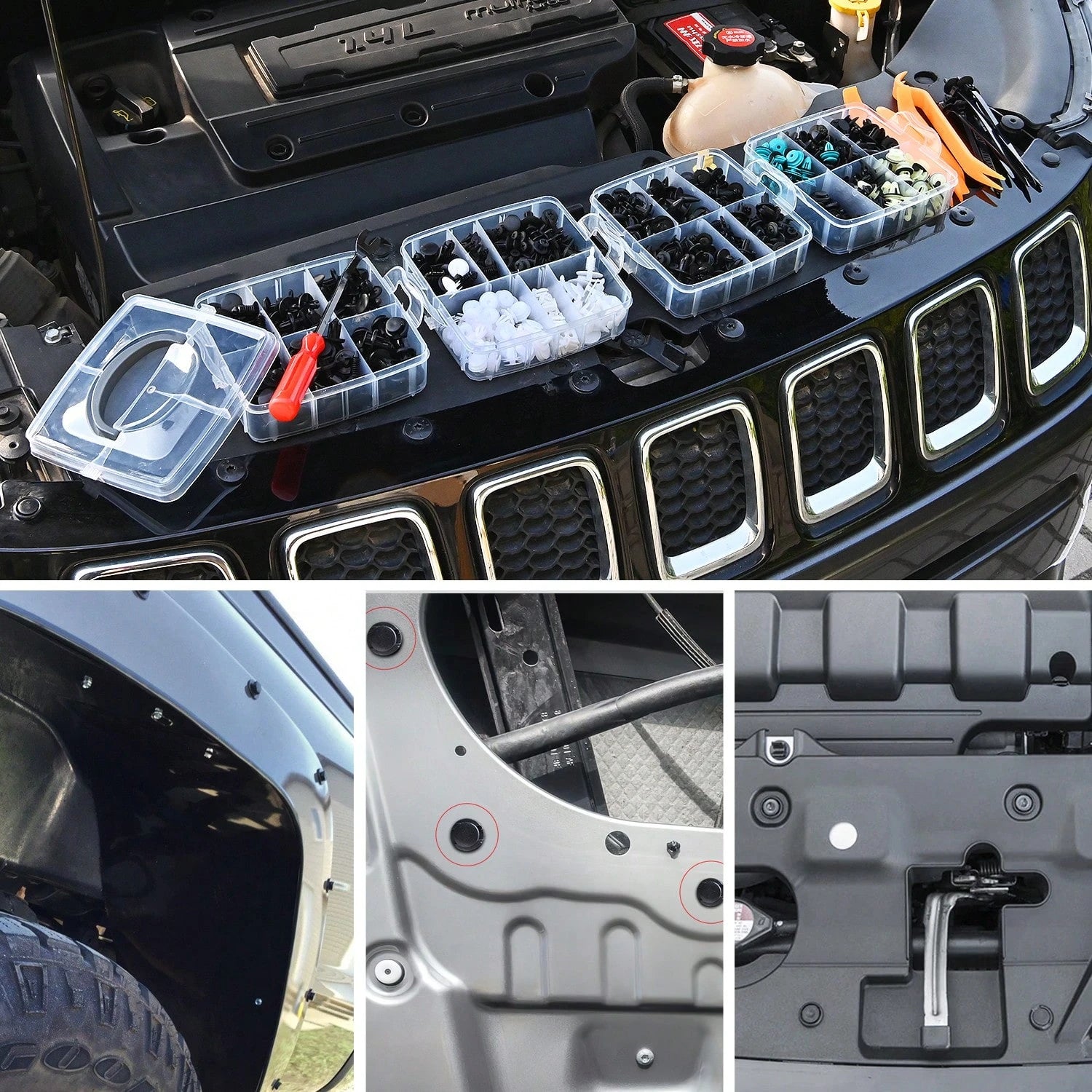 waywe GOOACC 845Pcs Car Push Retainer Clips Auto Fasteners Assortment 24 Most Popular Sizes Nylon Bumper Fender Rivets With 10 Cable Ties And Fasteners Remover For GM F-Series Luxury Japanese Vehicle