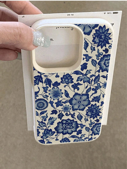 WeiMi 1pc Fashionable Floral Pattern Waterproof Anti-Fall Anti-Slip Soft Phone Case, Compatible With Apple, And Phones