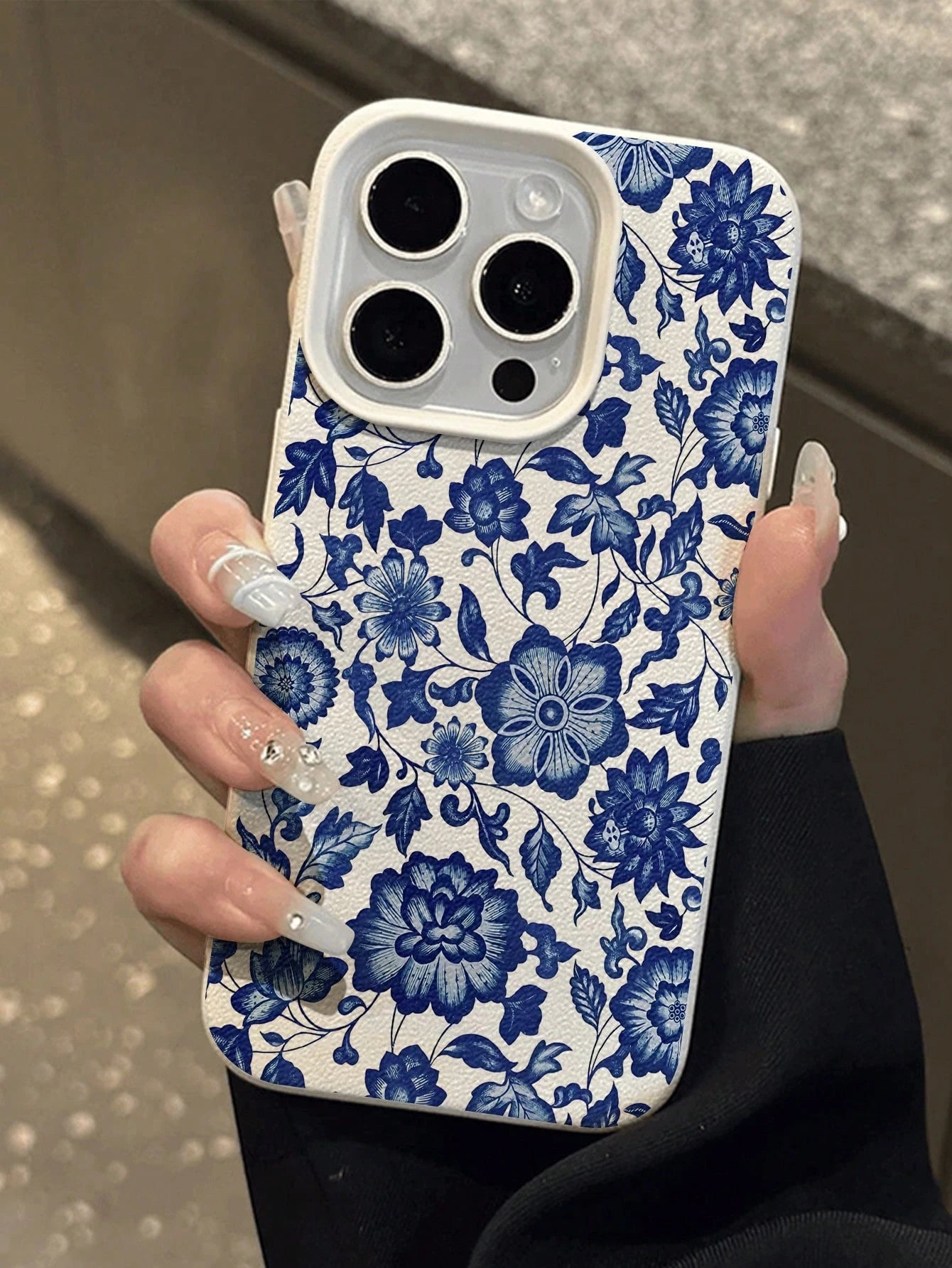 WeiMi 1pc Fashionable Floral Pattern Waterproof Anti-Fall Anti-Slip Soft Phone Case, Compatible With Apple, And Phones