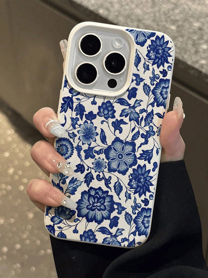 WeiMi 1pc Fashionable Floral Pattern Waterproof Anti-Fall Anti-Slip Soft Phone Case, Compatible With Apple, And Phones