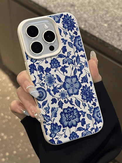 WeiMi 1pc Fashionable Floral Pattern Waterproof Anti-Fall Anti-Slip Soft Phone Case, Compatible With Apple, And Phones