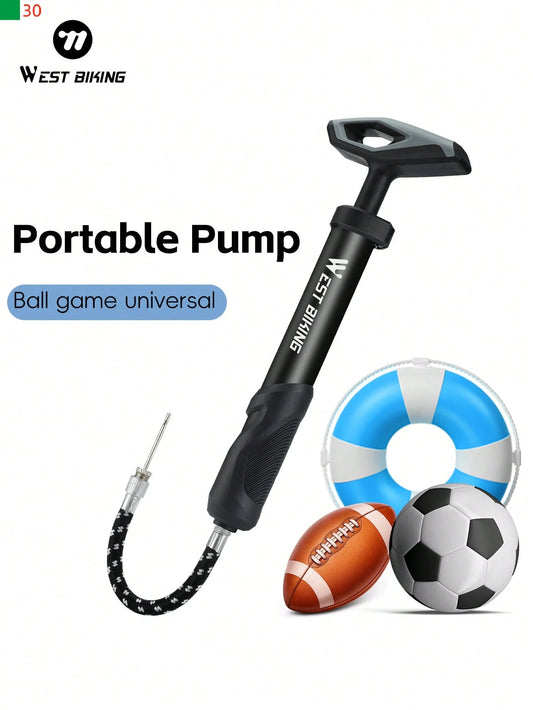 WEST BIKING Basketball Pump Portable Football Volleyball Balloon Toy Swimming Ring Ball Needle Inflatable Pump