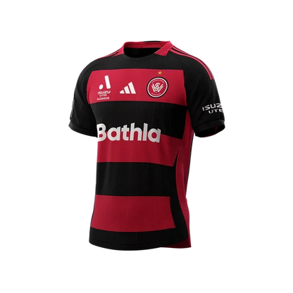 Western Sydney Wanderers 25/26 Home Jersey (IT5764-BLACKRED) Apparel Adidas