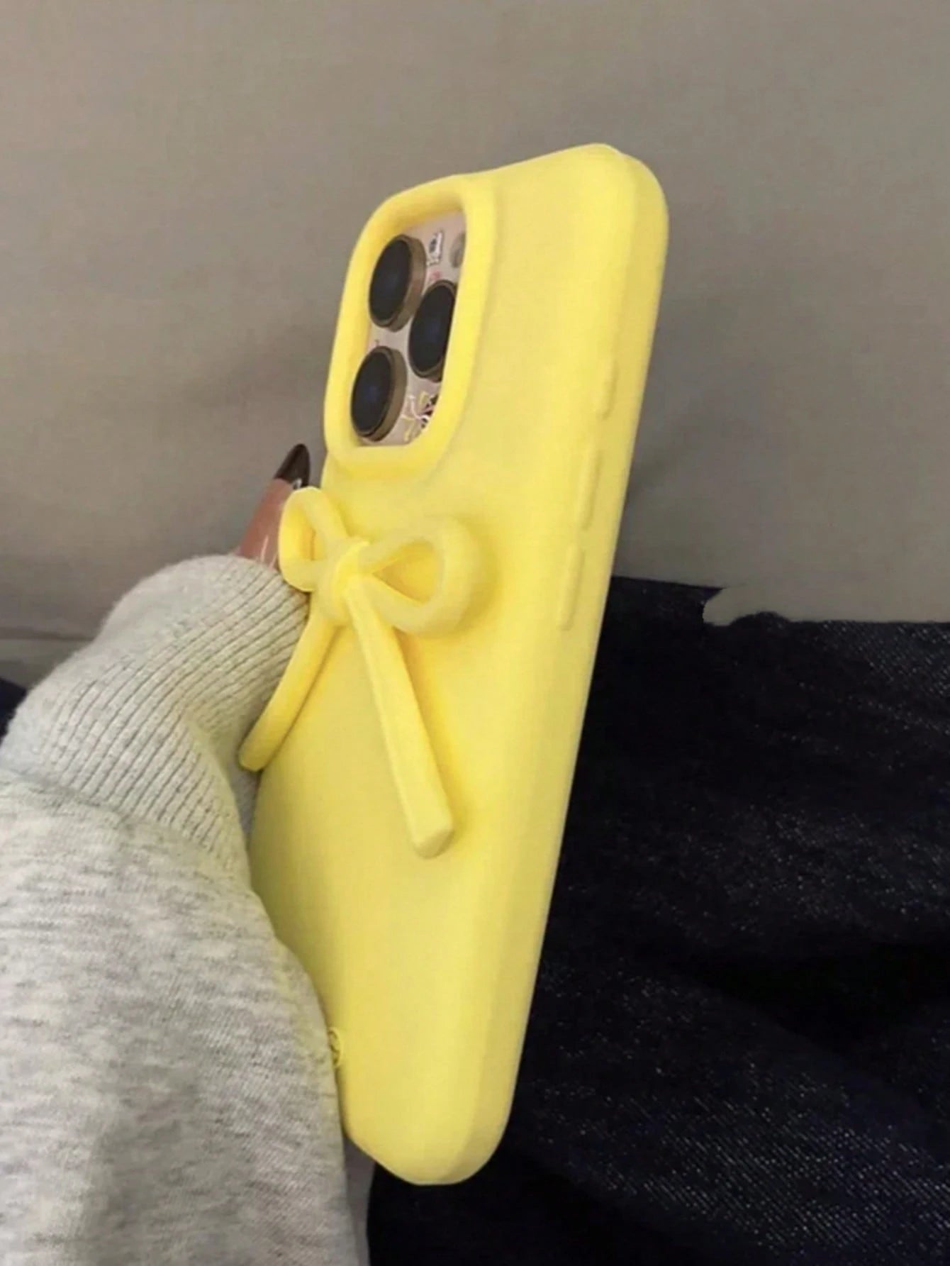 White Bow-Knot Silicone Bow-Knot Korean Ins Style White Bow Soft Silicone Phone Case Compatible With Iphone 17/16 Pro Max, Protective Cover Compatible With Iphone 15/14/13, Unique & Design Gift Party