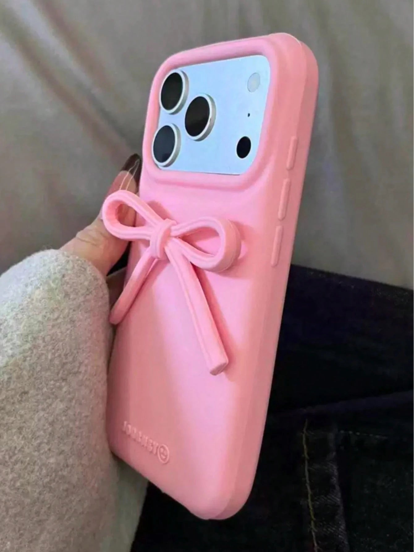 White Bow-Knot Silicone Bow-Knot Korean Ins Style White Bow Soft Silicone Phone Case Compatible With Iphone 17/16 Pro Max, Protective Cover Compatible With Iphone 15/14/13, Unique & Design Gift Party