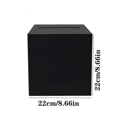 White Card Box/White Foil, Black Box/Black Foil Wedding Gift Mailbox Cardboard Holder, For Wedding Reception, Bridal Shower, Anniversary, Birthday Party, Graduation Table Centerpiece Decor, Large Enve