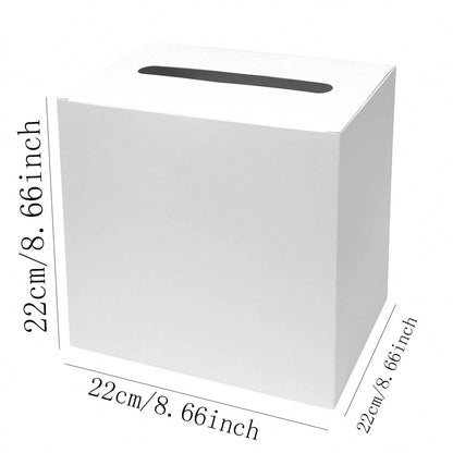 White Card Box/White Foil, Black Box/Black Foil Wedding Gift Mailbox Cardboard Holder, For Wedding Reception, Bridal Shower, Anniversary, Birthday Party, Graduation Table Centerpiece Decor, Large Enve