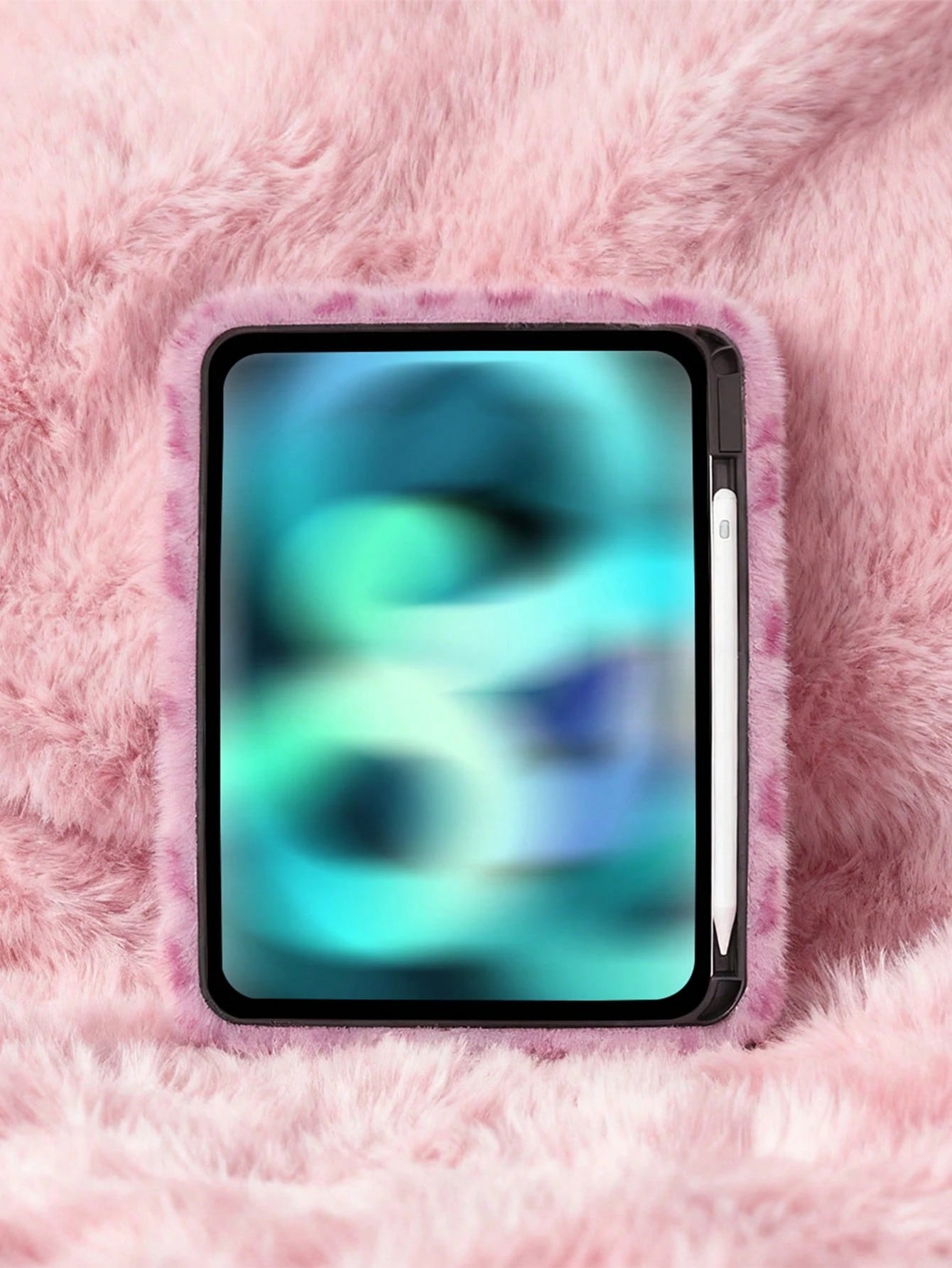 Winter Leopard Print Fluffy IPad Protective Case With Stylus Holder- Fits IPad 10th/11th Gen, New A16 Model (2022/2025), IPad Air 11/Pro 11 & 7th/8th/9th Gen| Cute Girly And Stylish Design, Tablet D