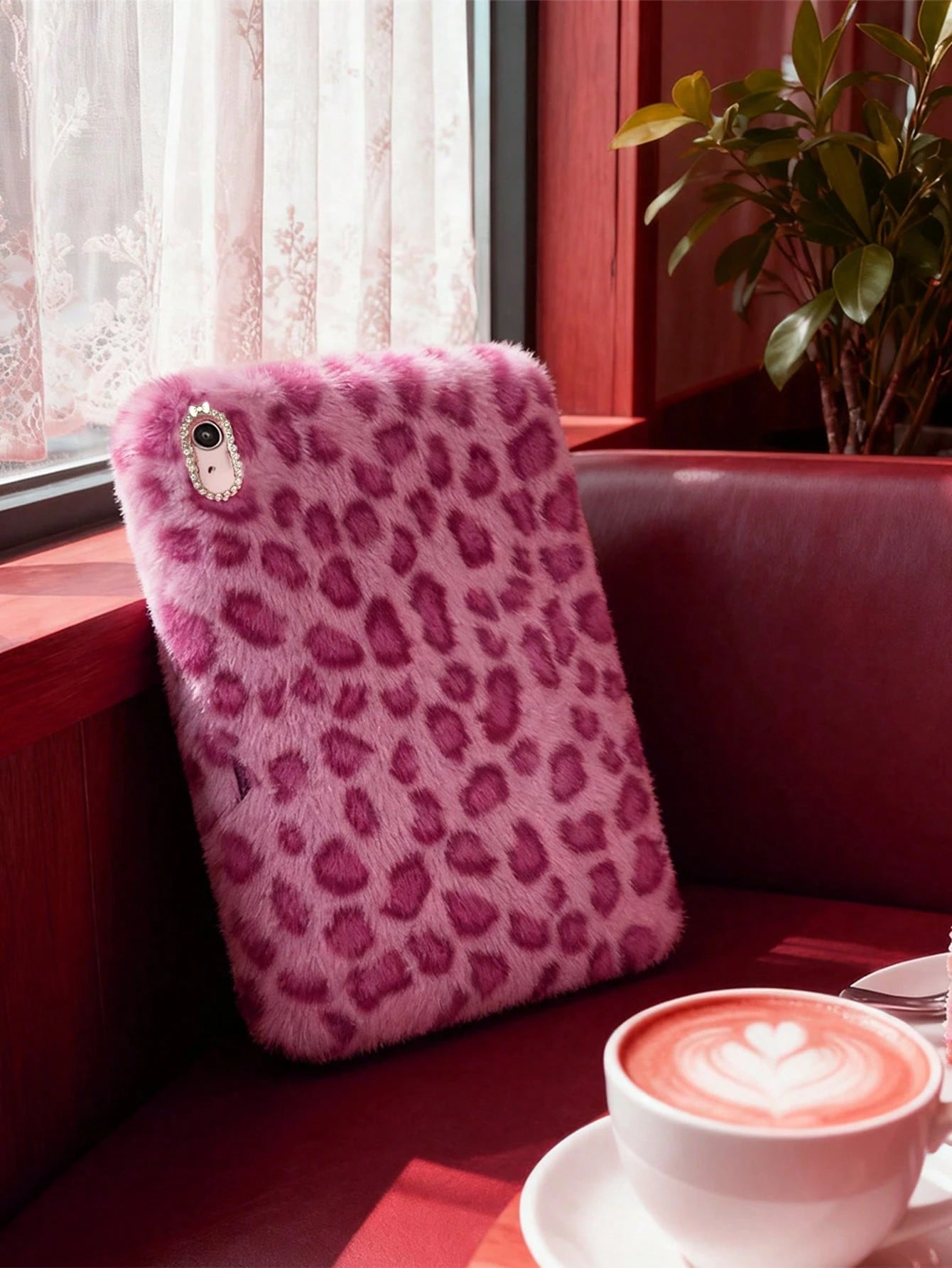 Winter Leopard Print Fluffy IPad Protective Case With Stylus Holder- Fits IPad 10th/11th Gen, New A16 Model (2022/2025), IPad Air 11/Pro 11 & 7th/8th/9th Gen| Cute Girly And Stylish Design, Tablet D