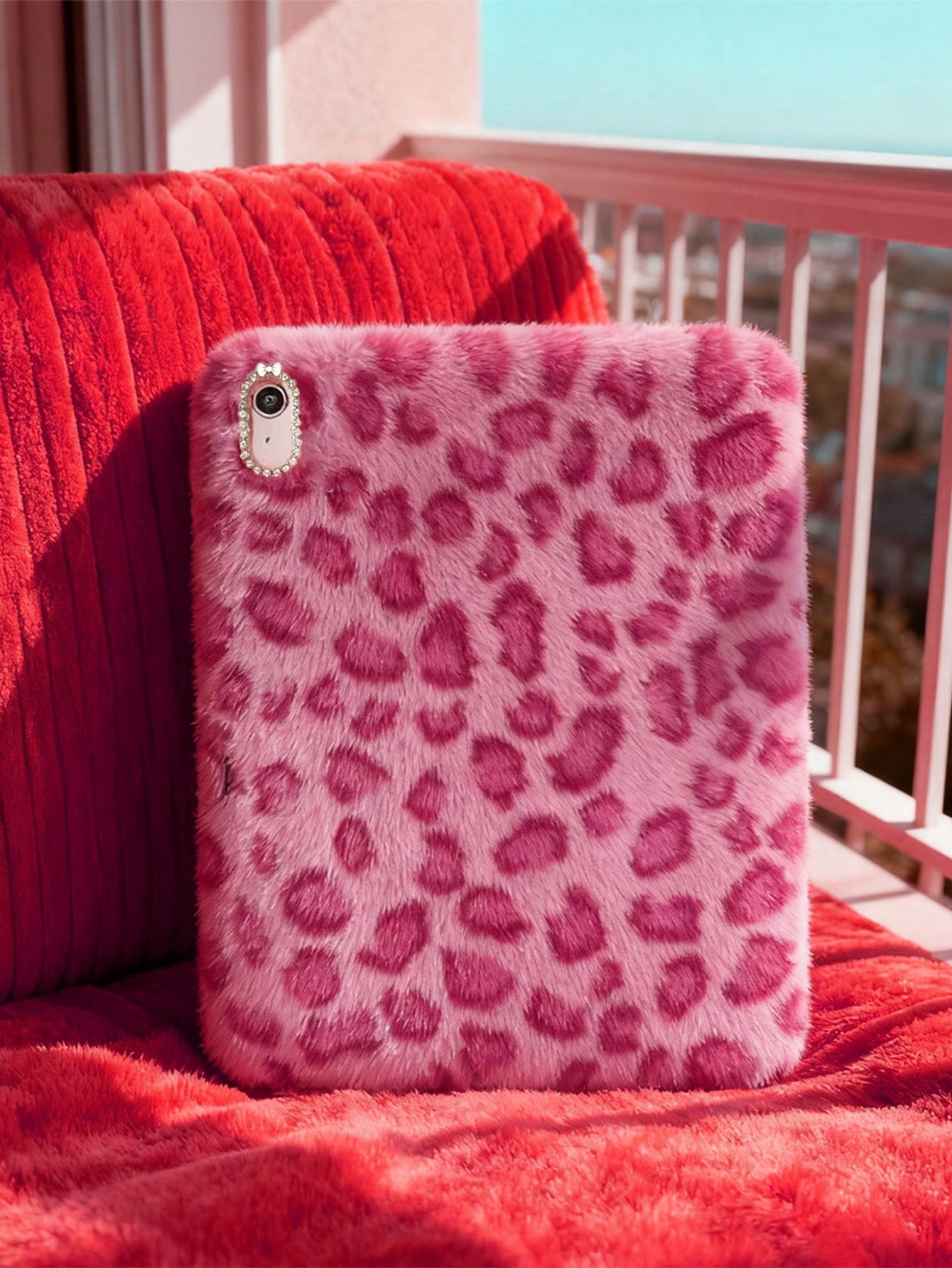Winter Leopard Print Fluffy IPad Protective Case With Stylus Holder- Fits IPad 10th/11th Gen, New A16 Model (2022/2025), IPad Air 11/Pro 11 & 7th/8th/9th Gen| Cute Girly And Stylish Design, Tablet D