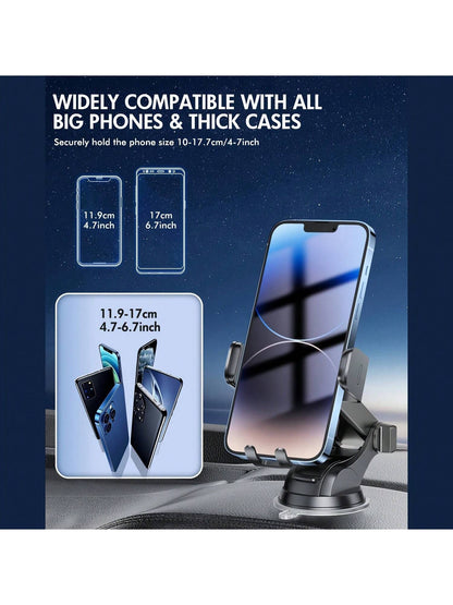 WLPower 15W Rapid Wireless Car Charger Mount- Automatic Sensing, 360 Degree Adjustable Phone Holder For Hands-Free Driving- Universal Fit For IPhone 15, 14, 13, 12, 11 Pro Max, Xs, Galaxy S24 Ultra