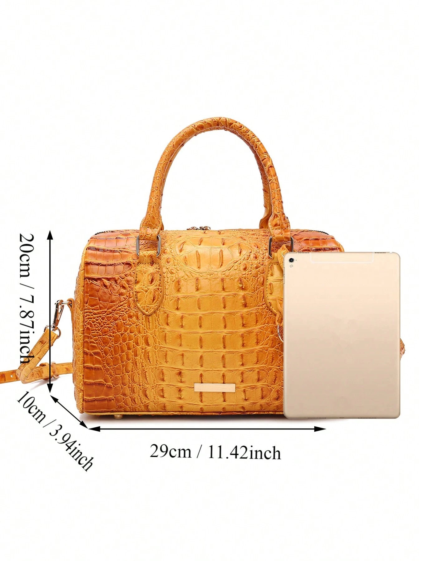 WOLFDIARY Luxury Crocodile Pattern Handbag, Retro Purse, Women's Classic Boston Bag & Shoulder Bag