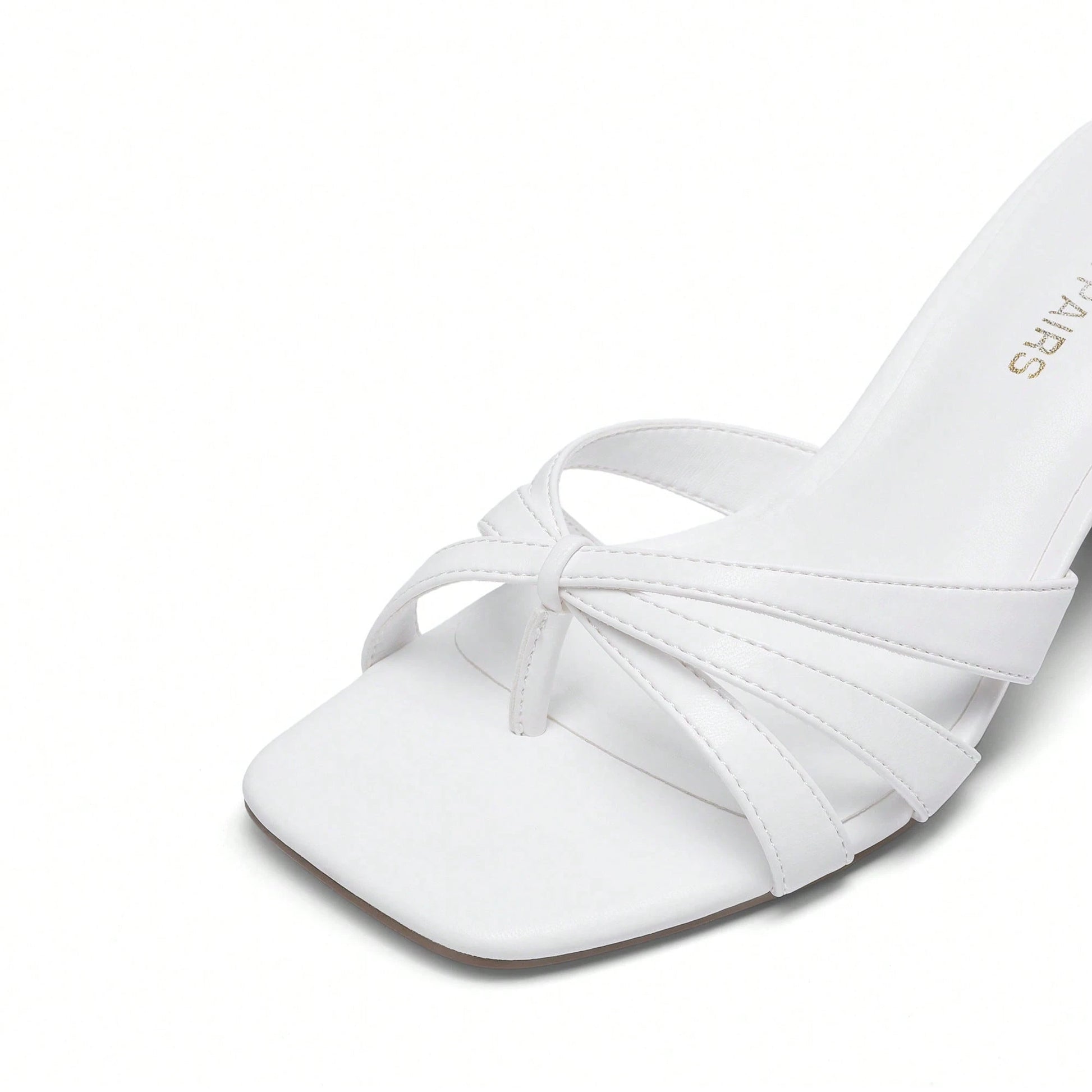 Women Crisscross Strap Kitten Heeled Sandals Fashionable Casual Slip-On High Heel Mules Comfortable Party Wedding Dress Shoes