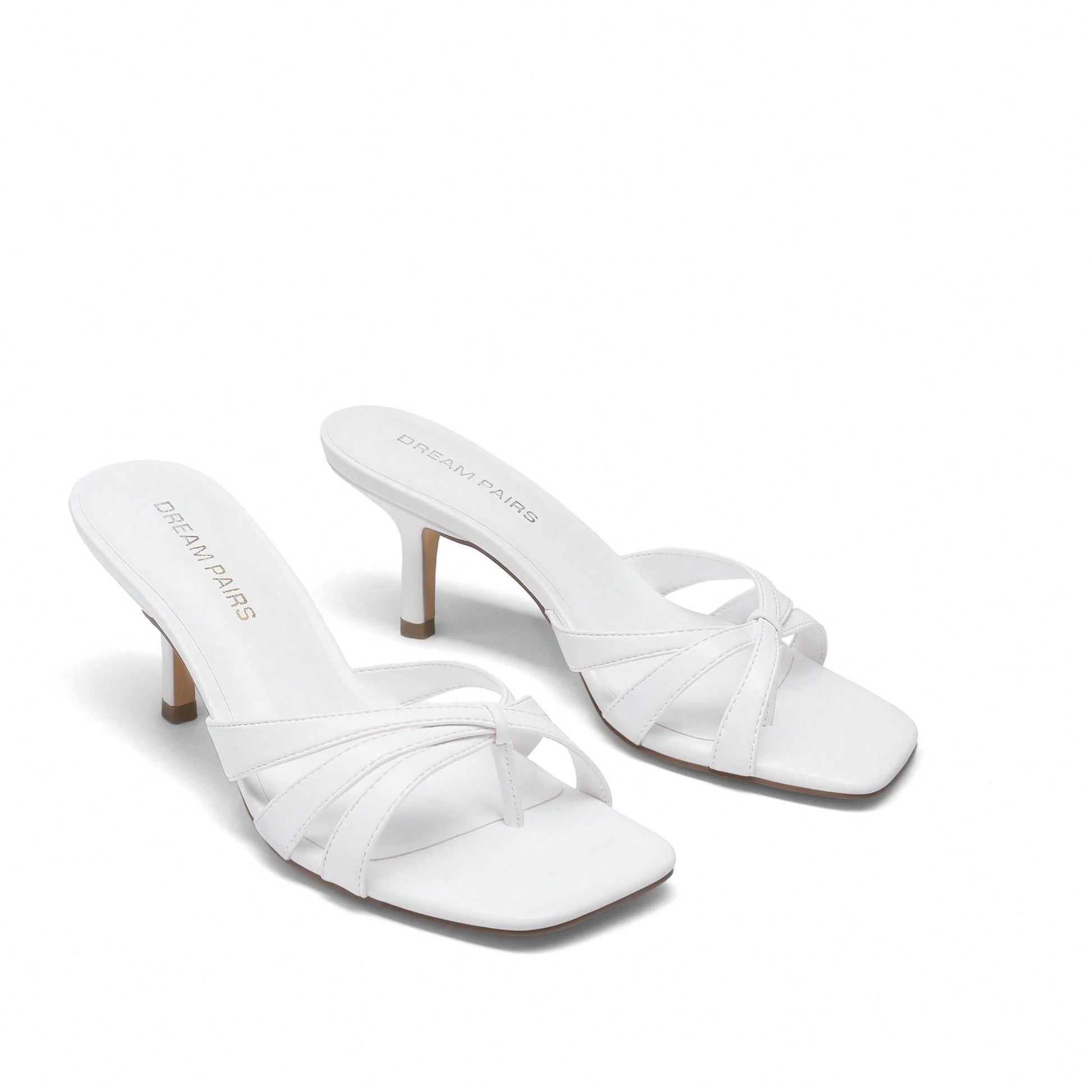 Women Crisscross Strap Kitten Heeled Sandals Fashionable Casual Slip-On High Heel Mules Comfortable Party Wedding Dress Shoes
