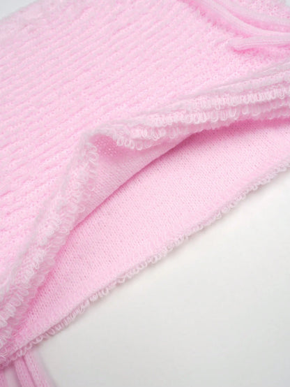 Women Pink Knit Mini Skirt- Side Tie Detail Casual Skirt, Cute Beach Party Bottom For Vacation & Night Out Going Out Clubwear