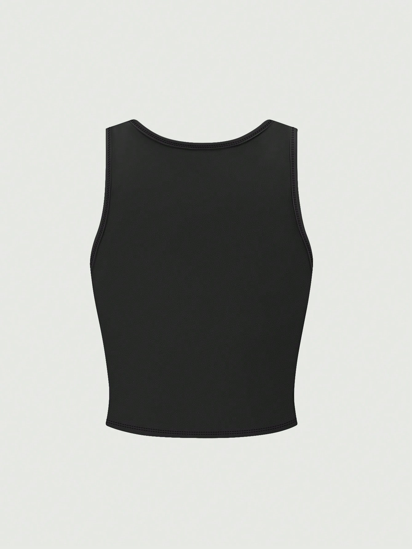 Women's Bark For Me Wolf Pattern Short Tank Top,Y2K Street Style Gothic Fashion Aesthetic Sleeveless Shirt,Streetwear Letter Print Crop Top Black Top