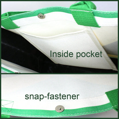 Women's Canvas Tote Bag Ribbon Beach Bag Jamaican Reggae Party Bag
