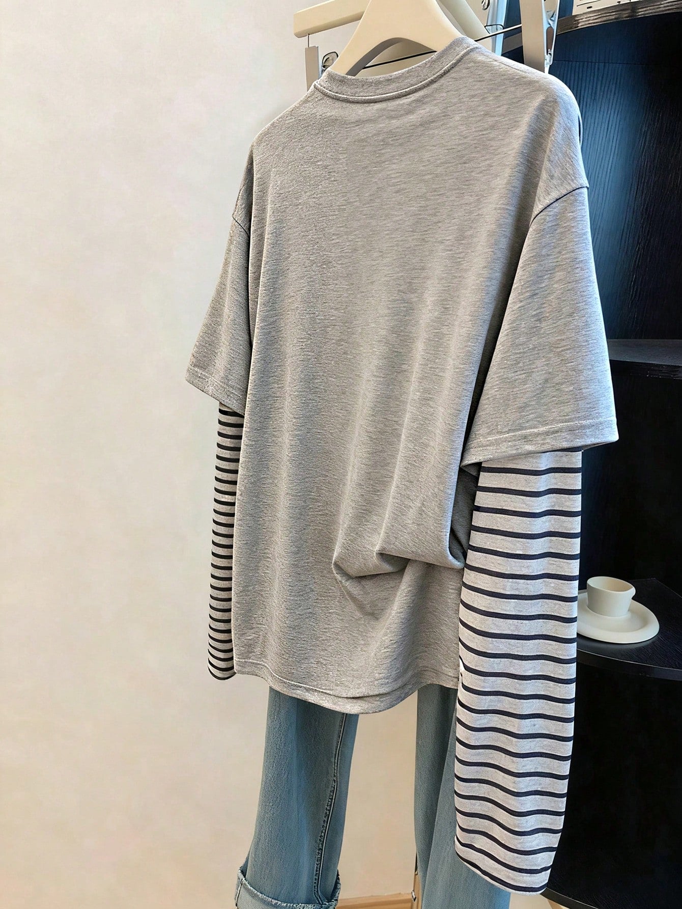 Women's Casual Floral Print & Striped Patchwork T-Shirt Fall Cloth For Women
