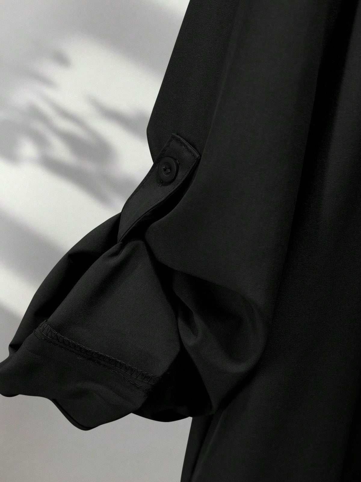 Women's Casual Solid Color Front Button Long Sleeve Shirt Black