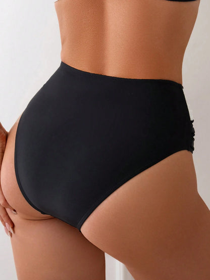 Women's Color-Blocking Sexy Bikini Bottoms With Criss-Cross Detail Summer