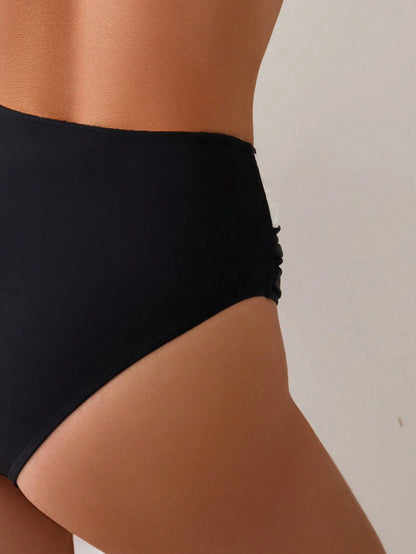 Women's Color-Blocking Sexy Bikini Bottoms With Criss-Cross Detail Summer