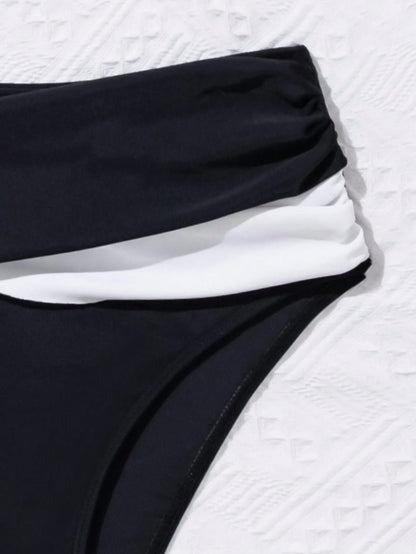 Women's Color-Blocking Sexy Bikini Bottoms With Criss-Cross Detail Summer