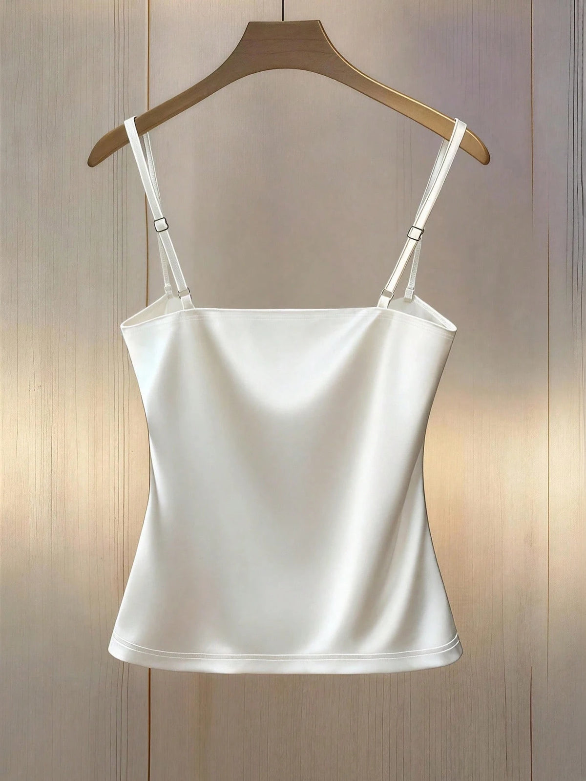 Women's Elegant Champagne Summer Silky Ruched Cami Top,Slim Fit Spaghetti Strap Satin Camisole,Sleeveless Tank Top For Dinner Date,Business & Office